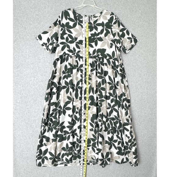 Buykud Dress Womens Large Maxi Green White Gray Cottagecore Oversize Lightweight - Picture 14 of 16